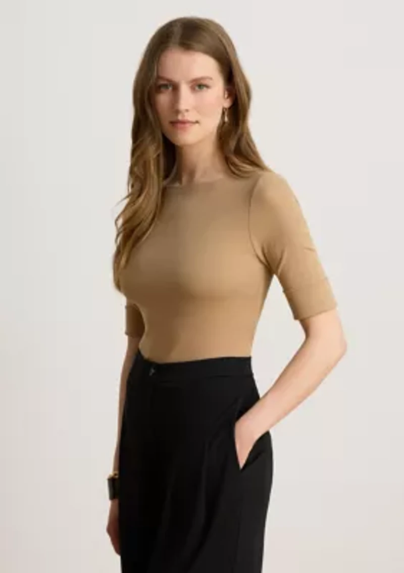 Stretch Cotton Boatneck Shirt