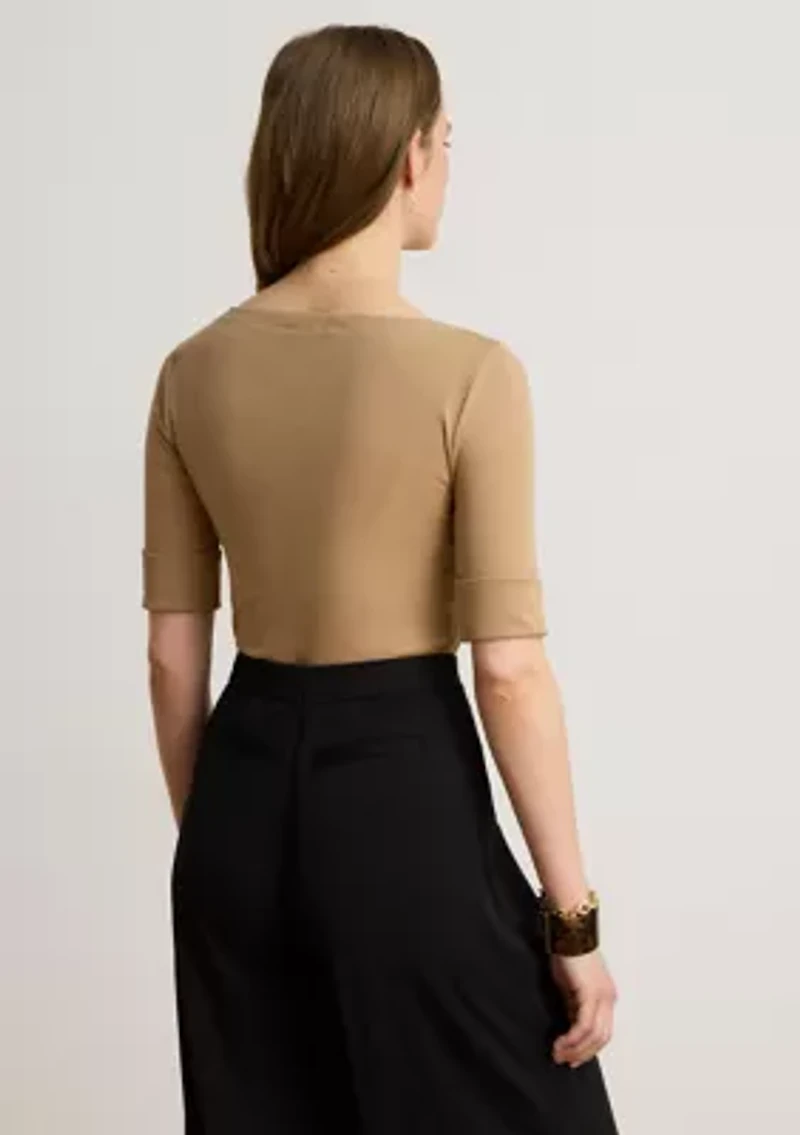 Stretch Cotton Boatneck Shirt