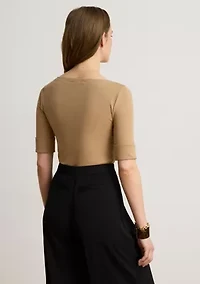 Stretch Cotton Boatneck Shirt