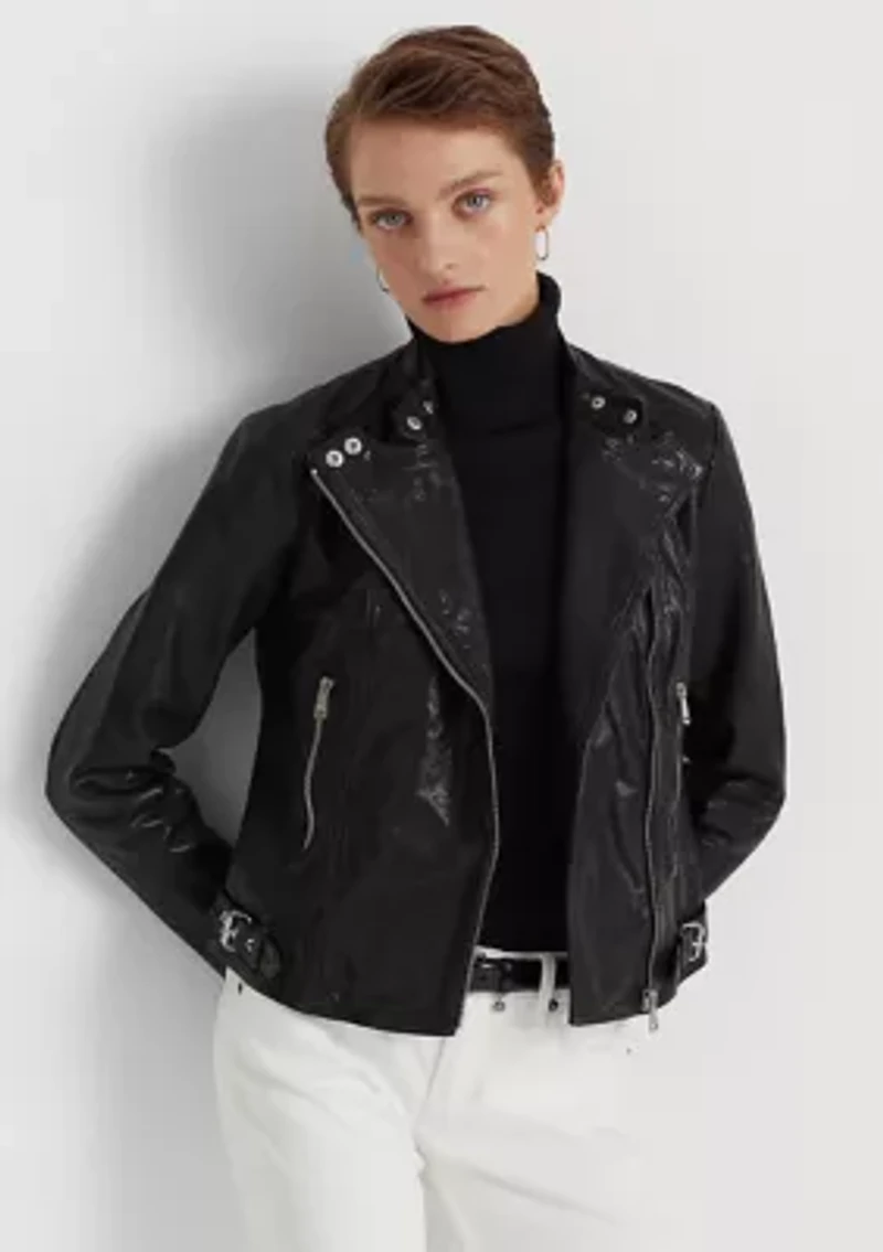 Tumbled-Leather Jacket