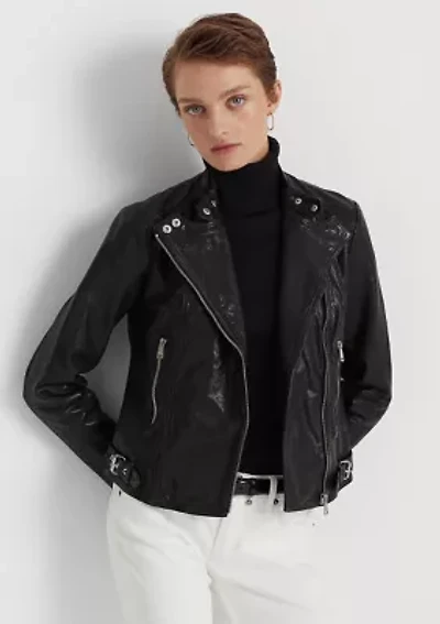 Tumbled-Leather Jacket