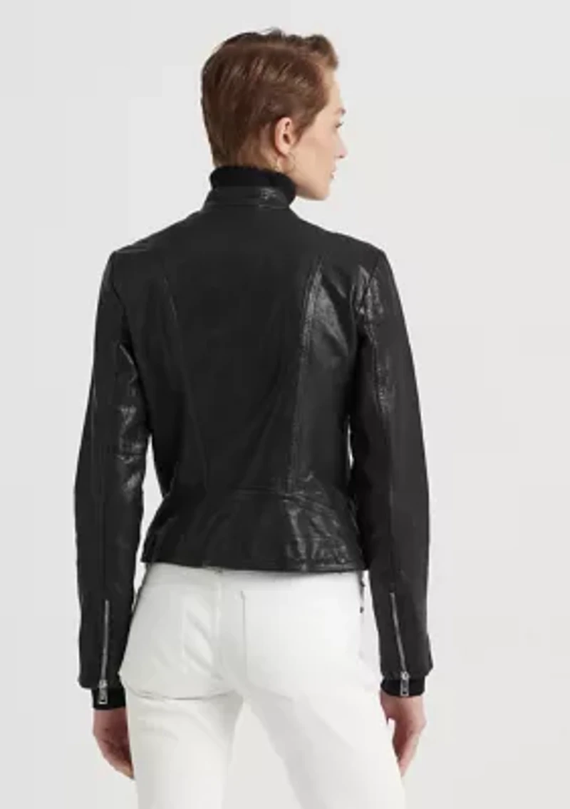 Tumbled-Leather Jacket