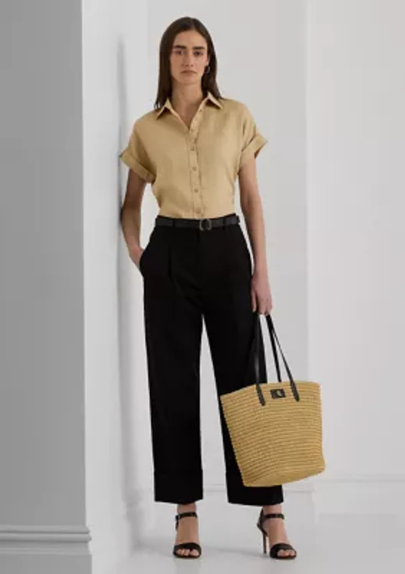 Relaxed Fit Linen Short-Sleeve Shirt