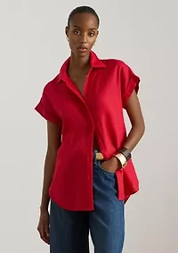 Women's Relaxed Fit Linen Short Sleeve Shirt