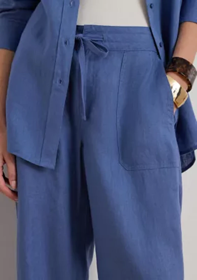 Women's Linen Wide-Leg Pants