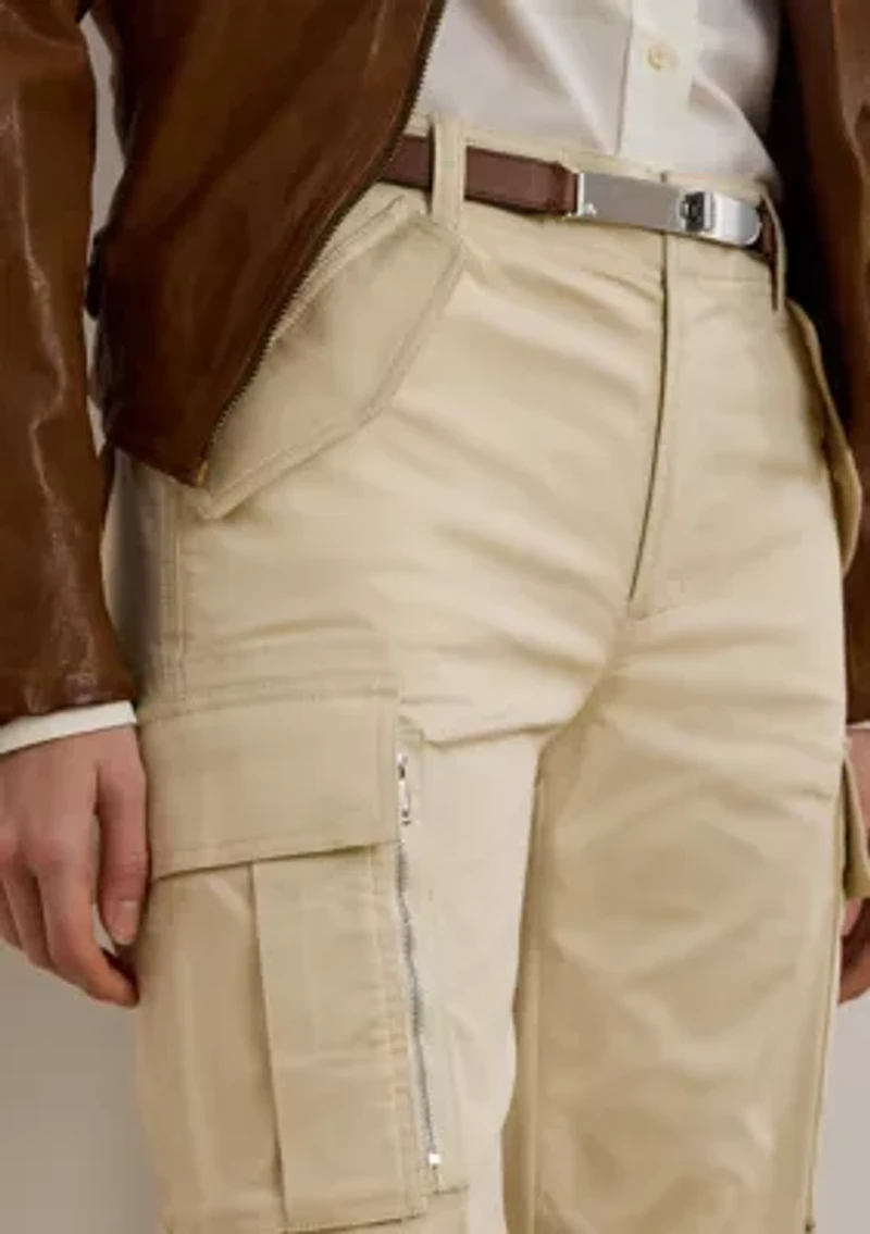 Cotton Sateen Cargo Pants