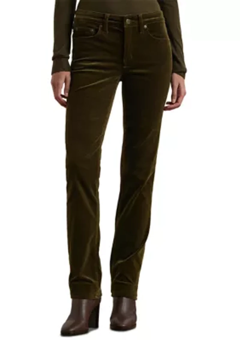 Women's Stretch Corduroy Mid-Rise Straight Pants