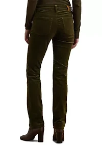 Women's Stretch Corduroy Mid-Rise Straight Pants