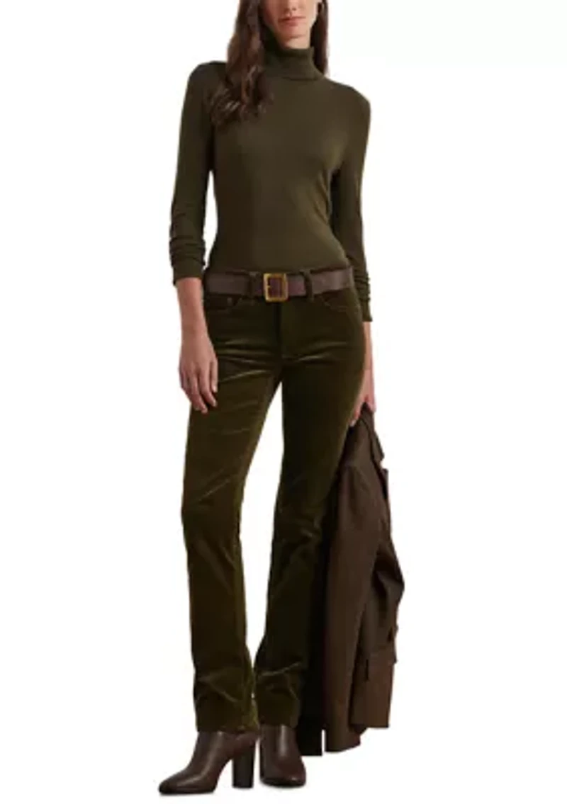 Women's Stretch Corduroy Mid-Rise Straight Pants