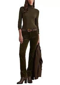 Women's Stretch Corduroy Mid-Rise Straight Pants