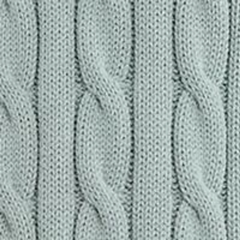 Cable Knit Cotton Polo Sweater