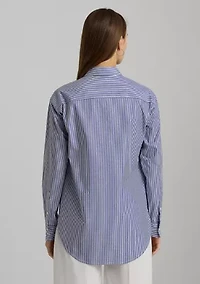 Relaxed Fit Striped Stretch Cotton Shirt