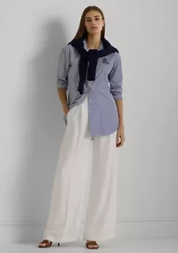 Relaxed Fit Striped Stretch Cotton Shirt