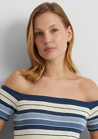 Striped Off the Shoulder Sweater