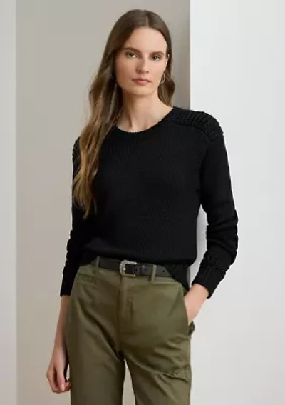 Women's Cotton-Blend Crewneck Sweater