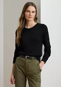 Women's Cotton-Blend Crewneck Sweater