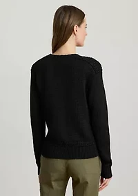 Women's Cotton-Blend Crewneck Sweater