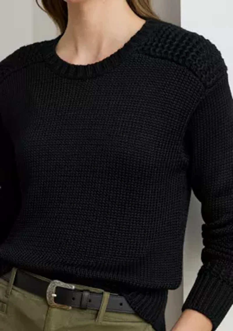 Women's Cotton-Blend Crewneck Sweater