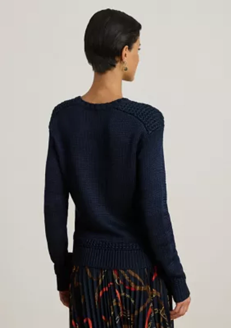 Women's Cotton-Blend Crewneck Sweater