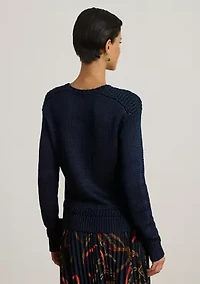 Women's Cotton-Blend Crewneck Sweater