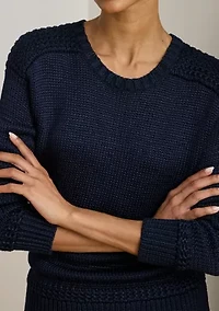 Women's Cotton-Blend Crewneck Sweater