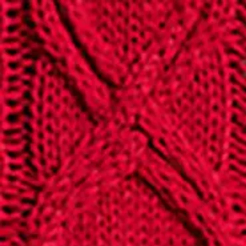 Aran Knit Cotton Blend Crew Neck Sweater