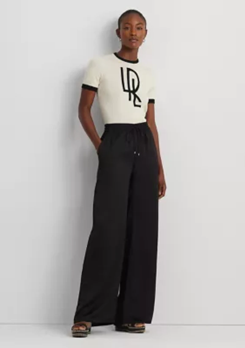 Satin Charmeuse Wide Leg Pants