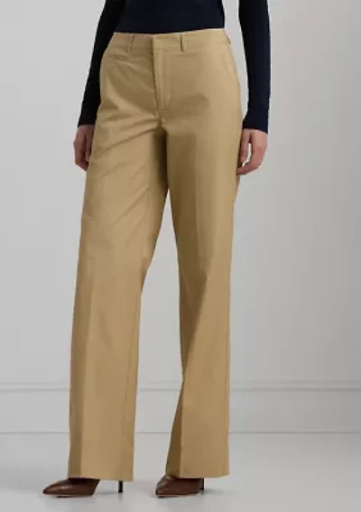 Cotton Twill High Rise Pants