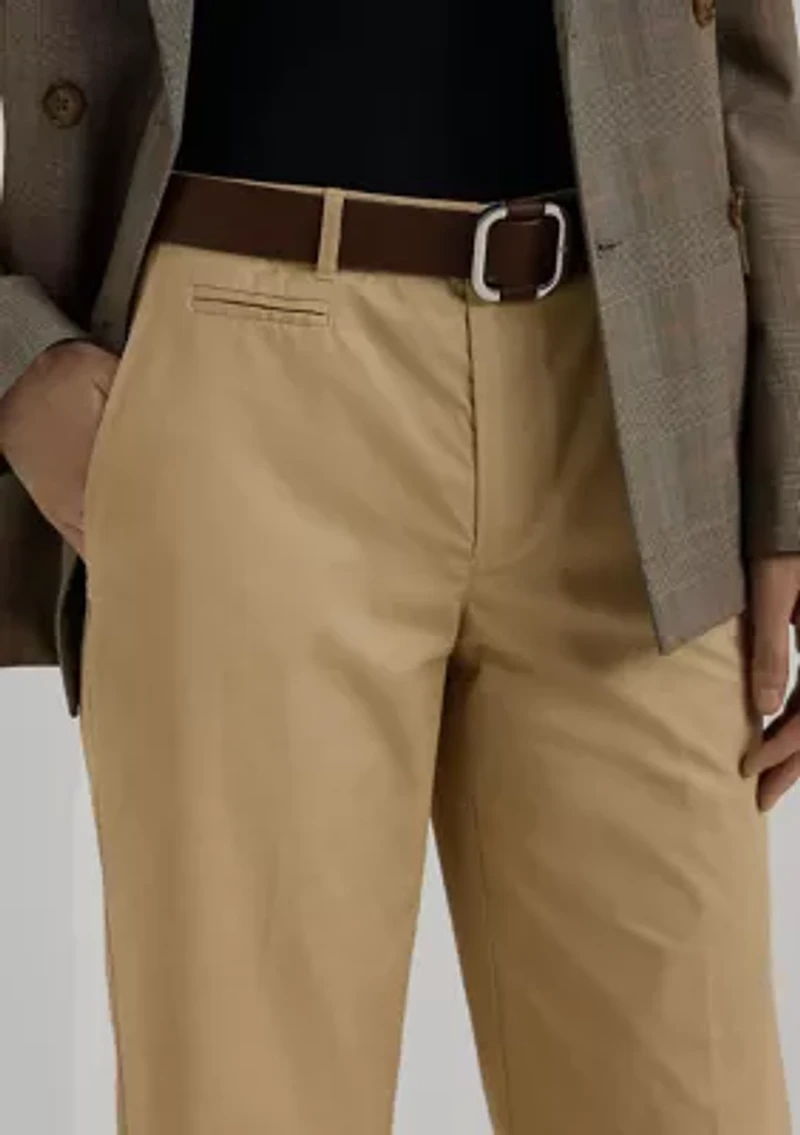 Cotton Twill High Rise Pants