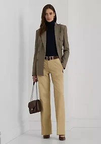 Cotton Twill High Rise Pants