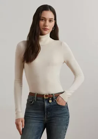 Women's Silk-Blend Turtleneck Sweater