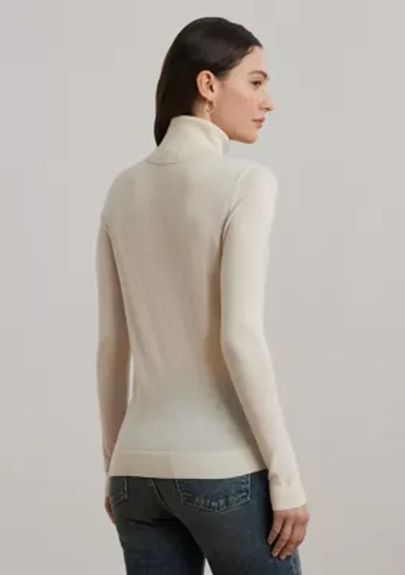 Women's Silk-Blend Turtleneck Sweater