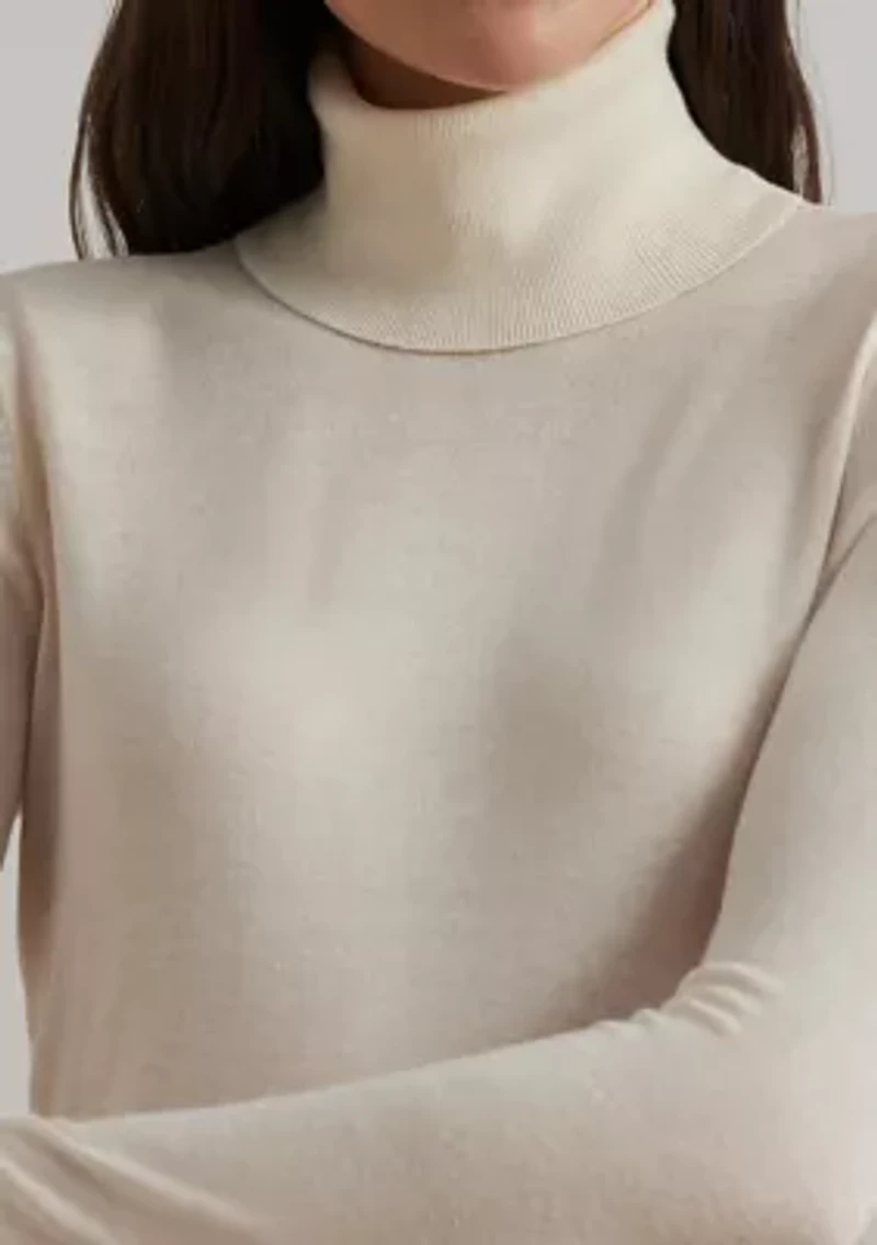 Women's Silk-Blend Turtleneck Sweater
