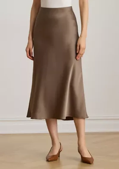 Women's Satin Charmeuse Midi Skirt