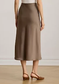 Women's Satin Charmeuse Midi Skirt