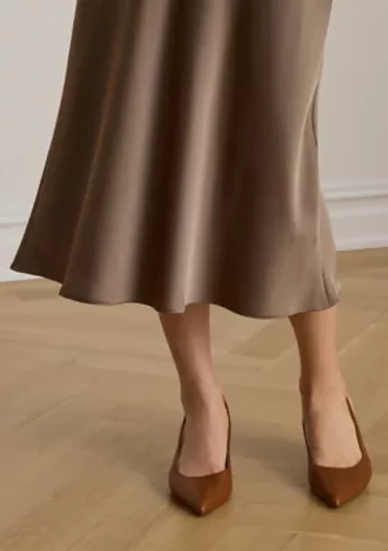 Women's Satin Charmeuse Midi Skirt