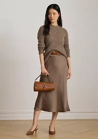 Women's Satin Charmeuse Midi Skirt