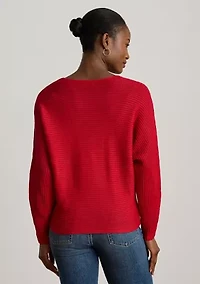 Women's Rib-Knit Dolman-Sleeve Sweater