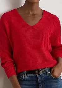 Women's Rib-Knit Dolman-Sleeve Sweater