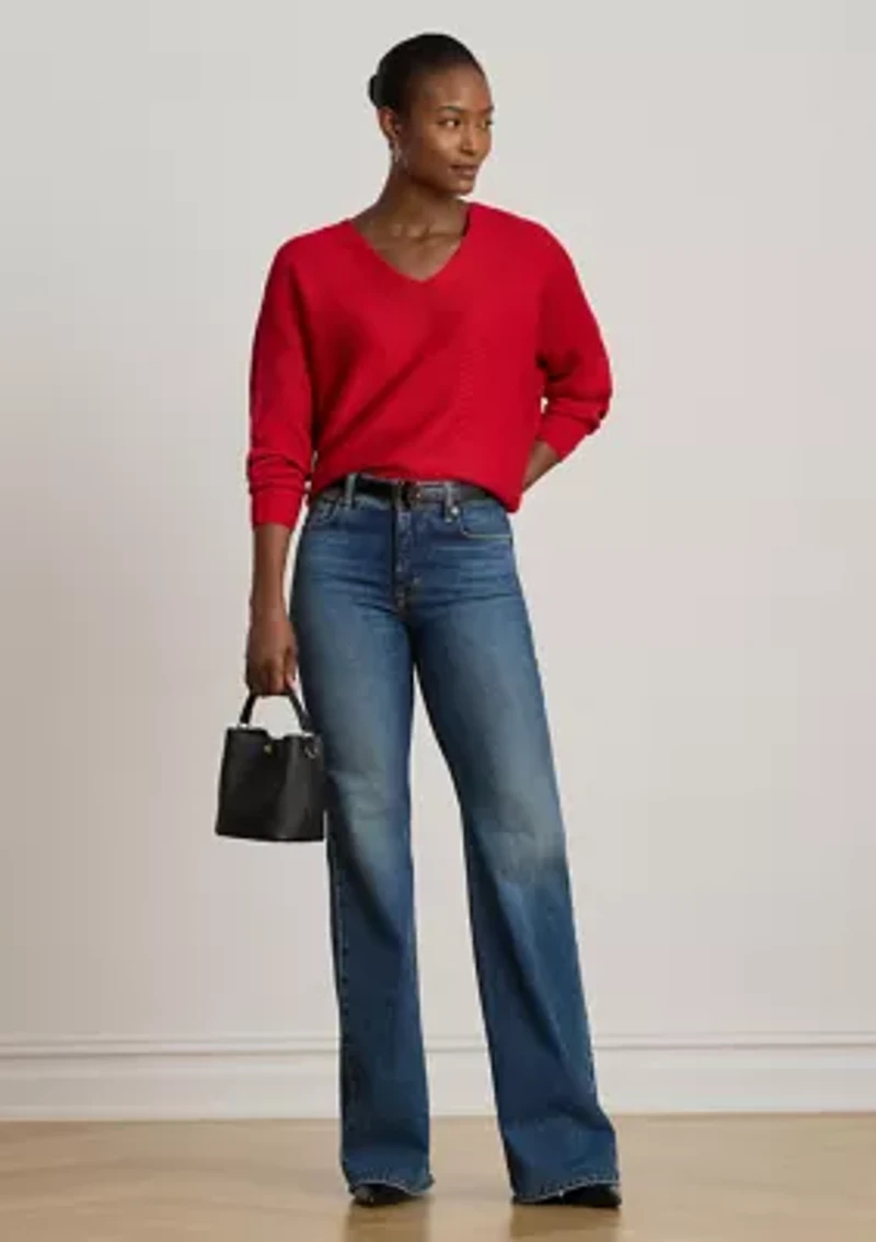 Women's Rib-Knit Dolman-Sleeve Sweater