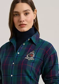 Relaxed Fit Black Watch Plaid Shirt