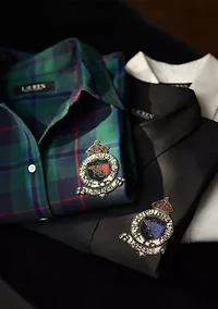 Relaxed Fit Black Watch Plaid Shirt