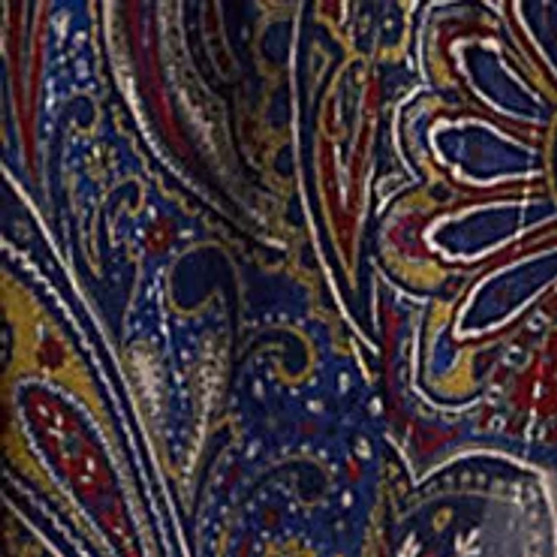 Women's Paisley Chiffon Tiered Tie-Neck Dress