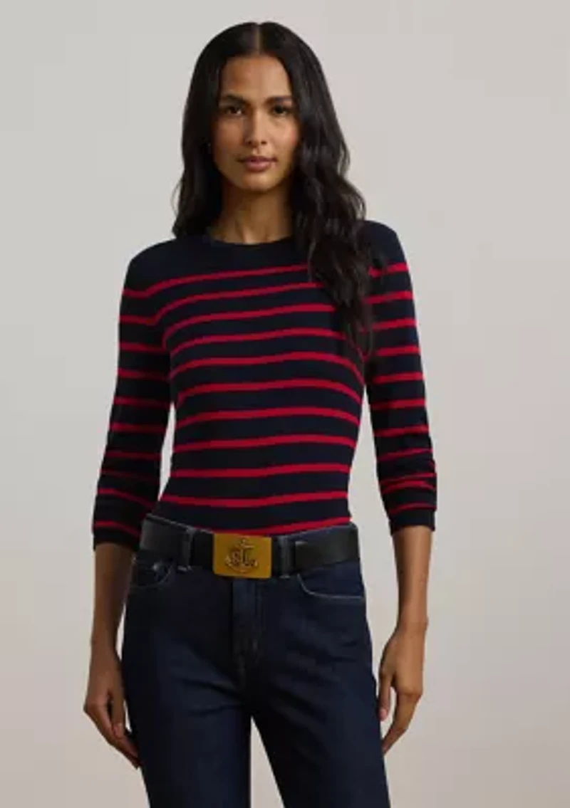 Striped Cotton Blend Sweater