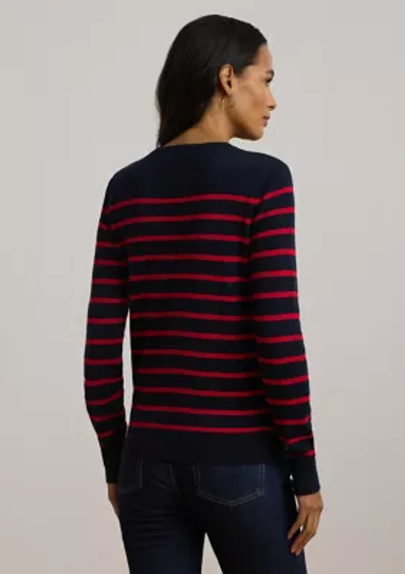 Striped Cotton Blend Sweater