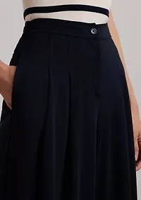 Pleated Stretch Jersey Wide-Leg Pants