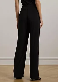 Pleated Stretch Jersey Wide-Leg Pants