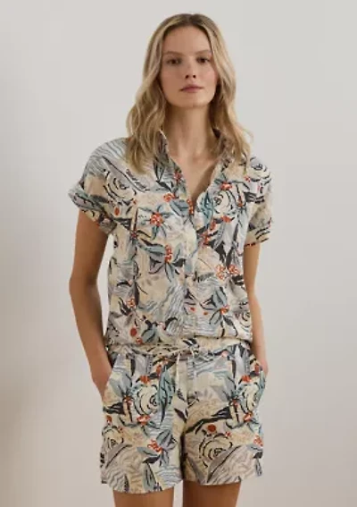 Relaxed Fit Print Short Sleeve Shirt