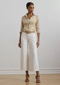 Women's Relaxed Fit Floral Linen Shirt