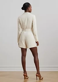Belted Double Breasted Cady Romper